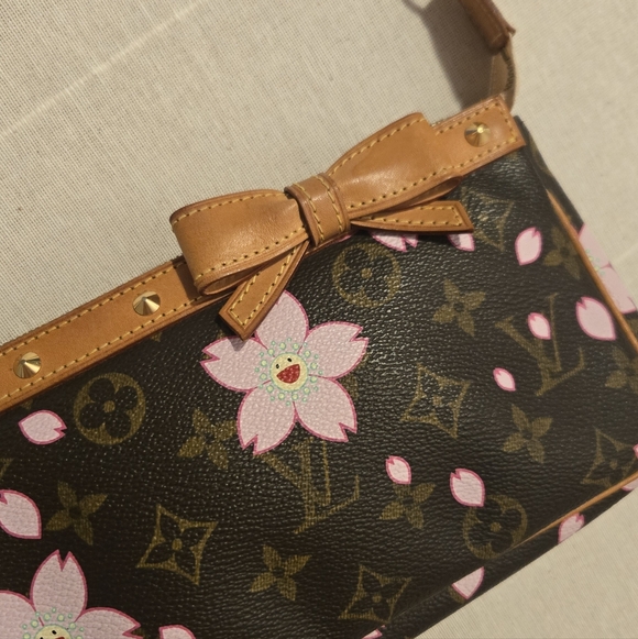 LOUIS VUITTON x Murakami Cherry Blossom Pochette Accessoires Entrupy Certified - Picture 12 of 15